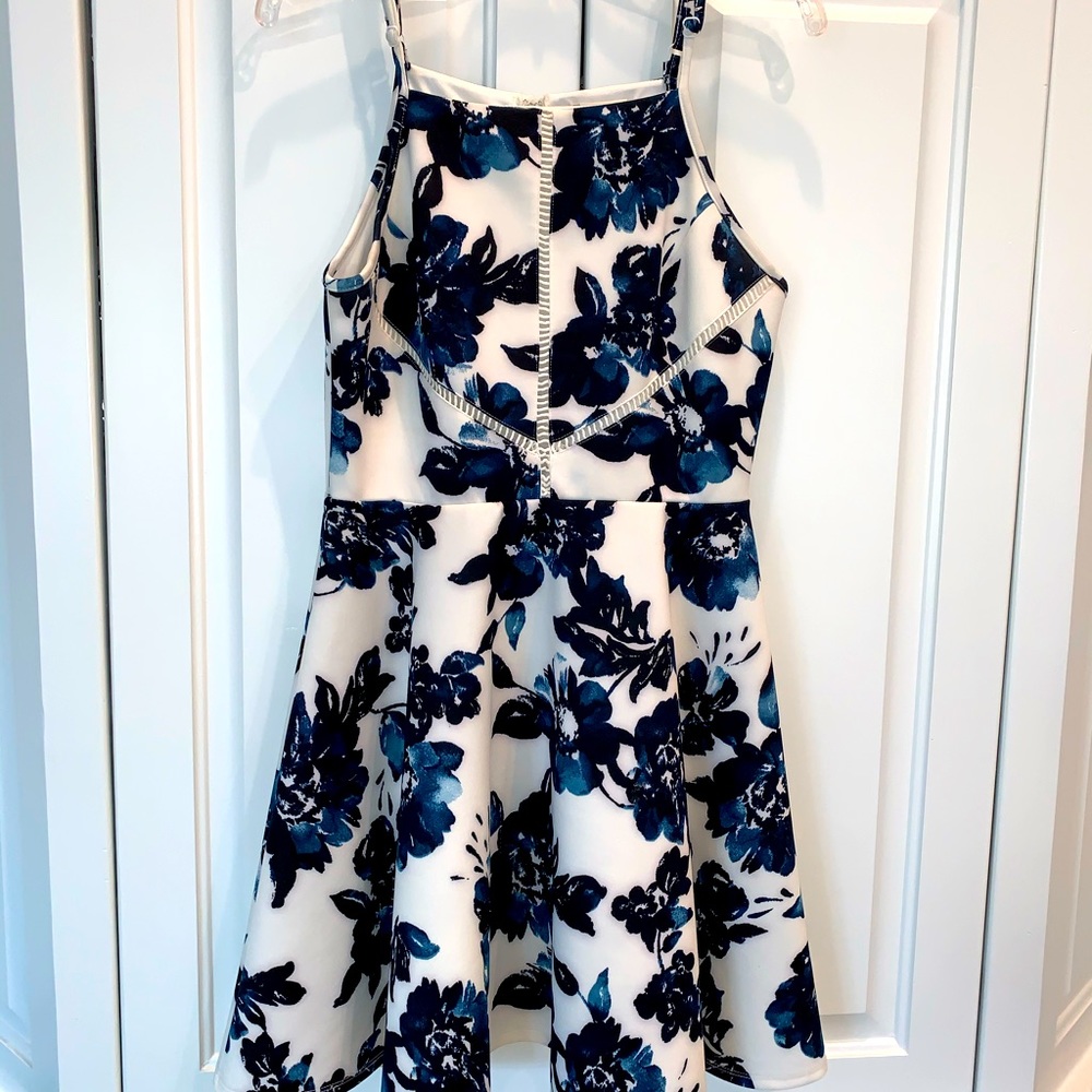 Blue and White Floral spaghetti strap dress